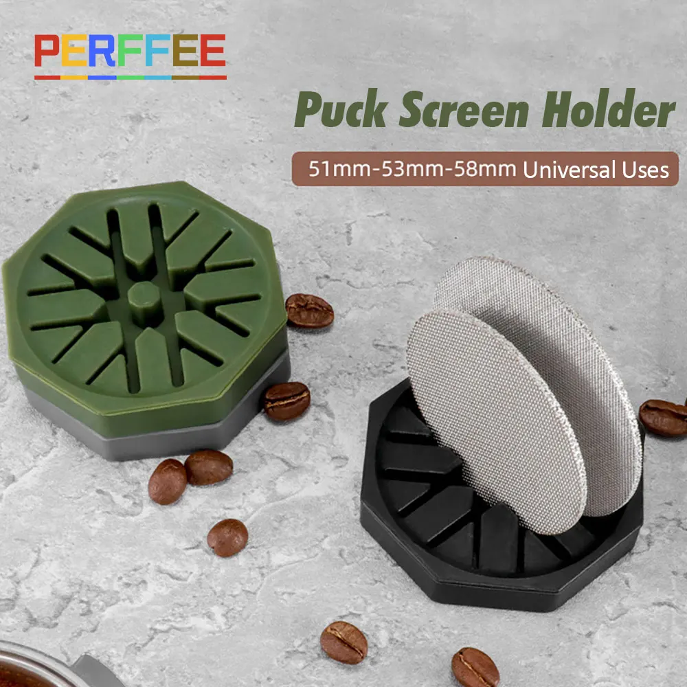 

Coffee Puck Screen Holder Silicone Rubber Filter Screen Stand Mesh Screen Base for Espresso Machine Compatible with 51/53/58mm