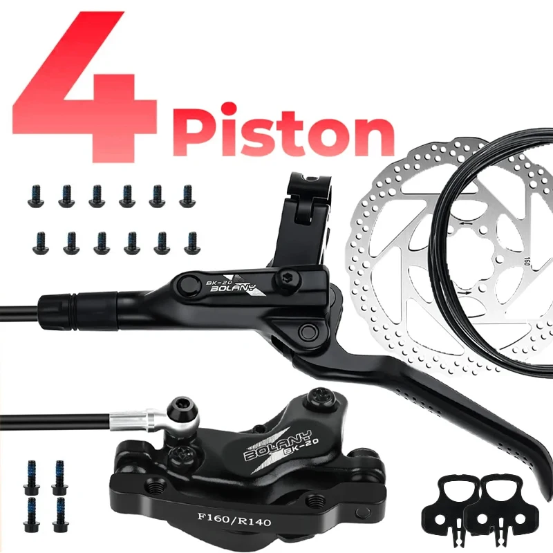 

Bolani 4-piston Mtb Hydraulic Brakes Mountain Bike 4 Piston Hydraulic Brake Bicycle Hydraulic Brake Set with Cooled Resin Pads