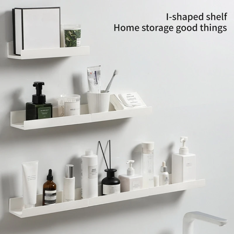 

Multifunction Wall Mounted Storage Rack Self Adhesive No-drill Shelves Wall for Kitchen Bathroom