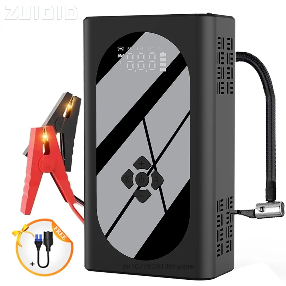 

New 150PSI 3000A Car Jump Starter Air Compressor 29600mAh Power Bank Air Pump Tire Inflator Starting Device Emergency Lighting