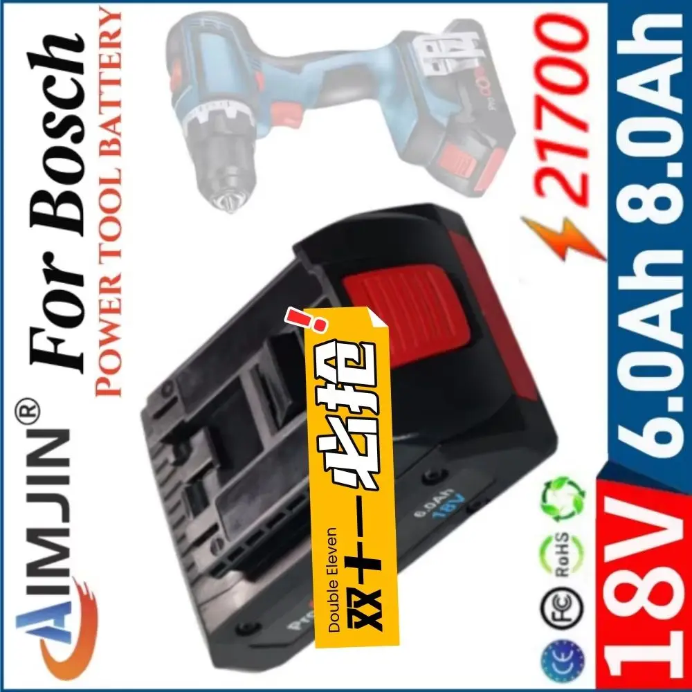 

Аккумулятор 18В 6000мАч/8000мАч для беспроводных инструментов Bosch ProCORE 18V BAT609 BAT618 GBA18V80 21700, замена