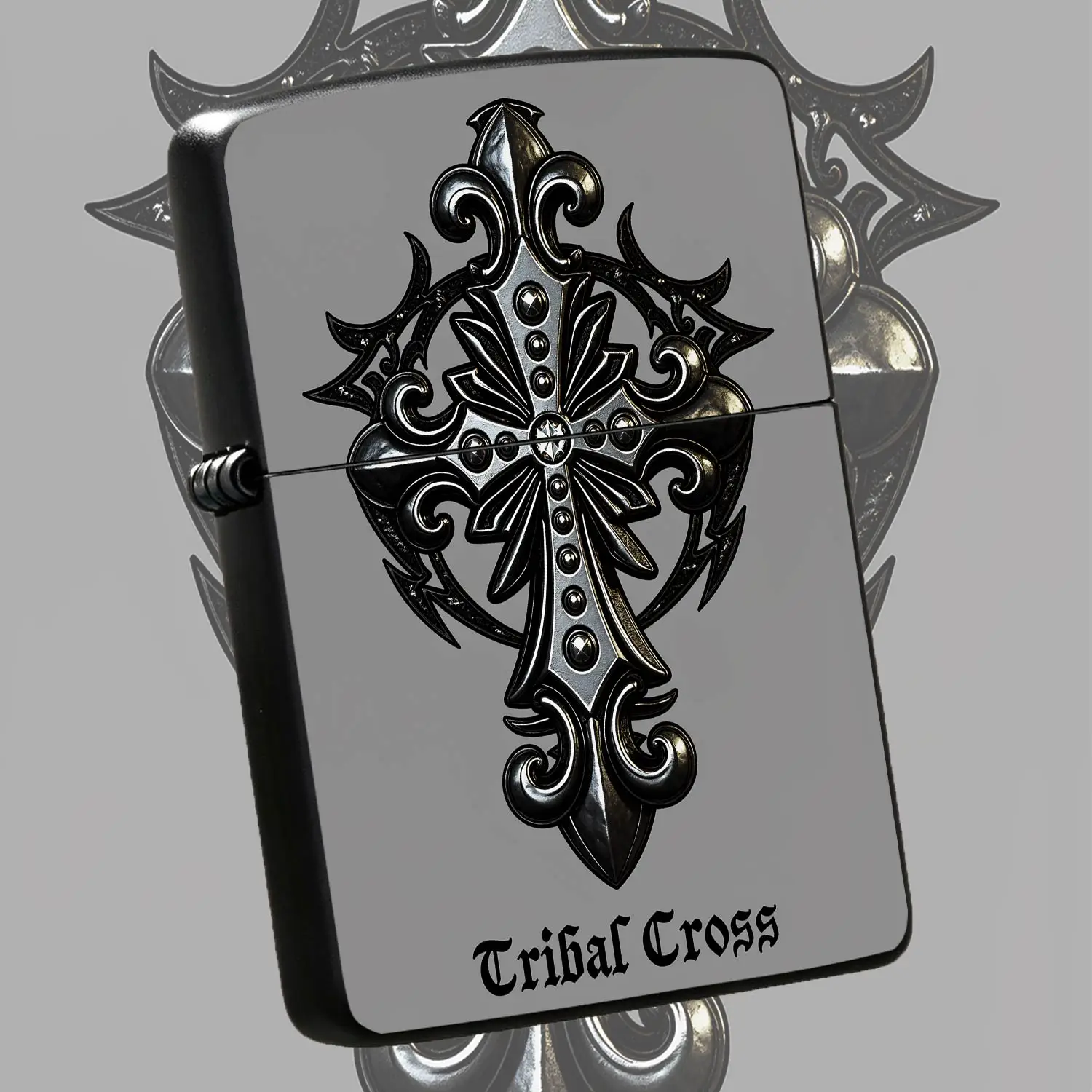 Vintage Gothic Tribal Cross Pattern Lighter Exquisite  Cool Stylish Portable Accessory For Daily Use Travel Dating Gifting All Scenarios Durable Stylish Must Have Personalized Decorative Practical Item For Men And Women A Humorous And Inter