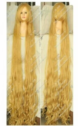 Blonde Tangled Rapunzel 150CM Long Wavy Curly Cosplay Party Wig Hair