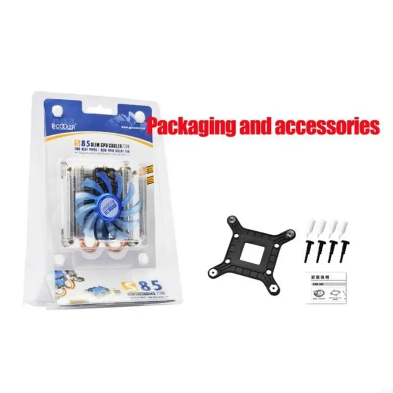 2 Тепловая труба Town CPU Air Cooler 1U Radiators HTPC для LGA1200 115X