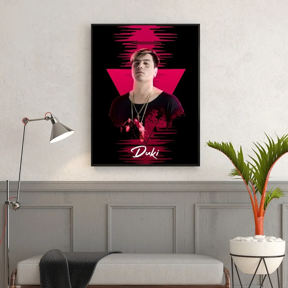 D-duki Rapper Poster Self-adhesive Art Poster Retro Kraft Paper Sticker DIY Room Bar Cafe Vintage Decorative Painting