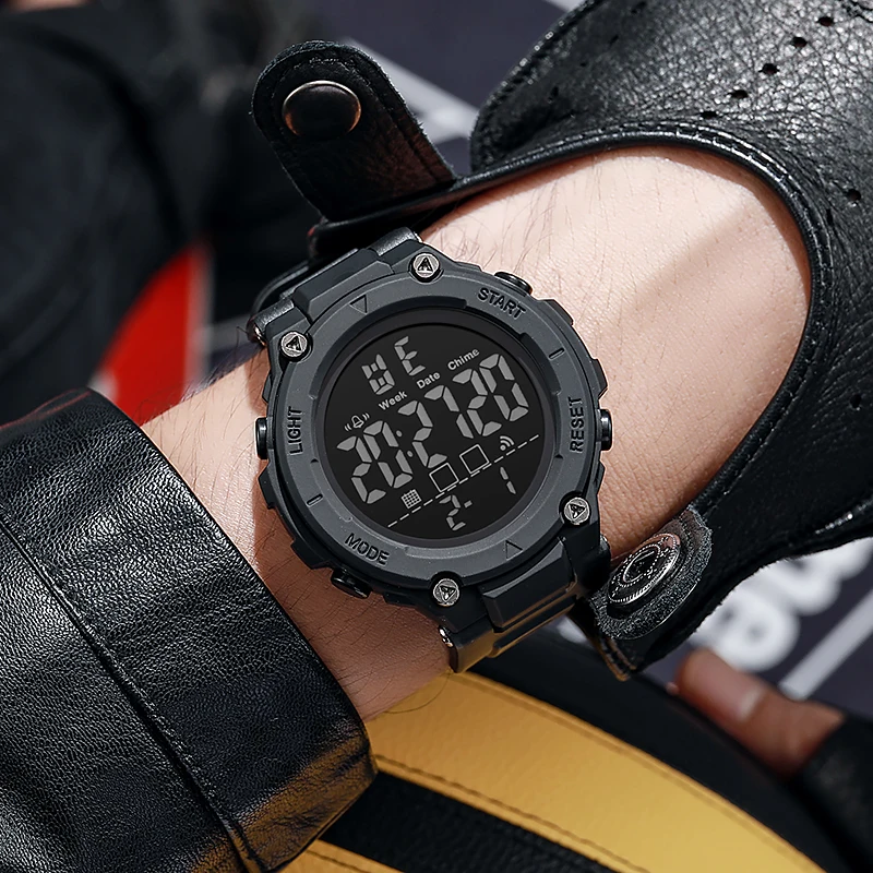 Nuevo conceito Reloj con tecnología negra Reloj electrónico multifuncional para deportes al aire libre con estilo para hombres y mujeres