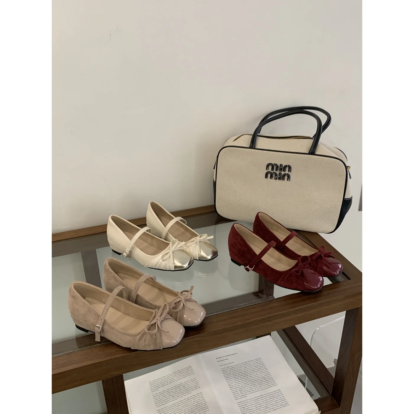 バレリーナシューズ-女性用-2026-韓国靴-スクエアトゥ-身長アップ-クロッグ-プラットフォーム-エレガント-女性用履物-リボン結び-秋-バレエ-モディス