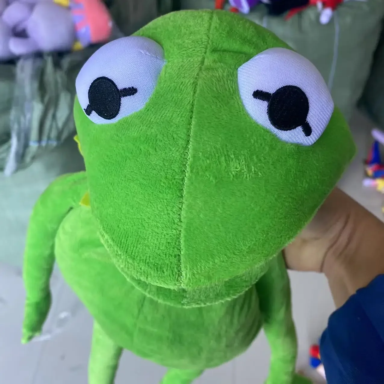 كيرميت الضفدع مضحك أفخم دمية دمية يد المدرسية الضفدع الحيوان ألعاب من نسيج مخملي دمية كبيرة Ventriloquist الأداء الدعائم للطفل