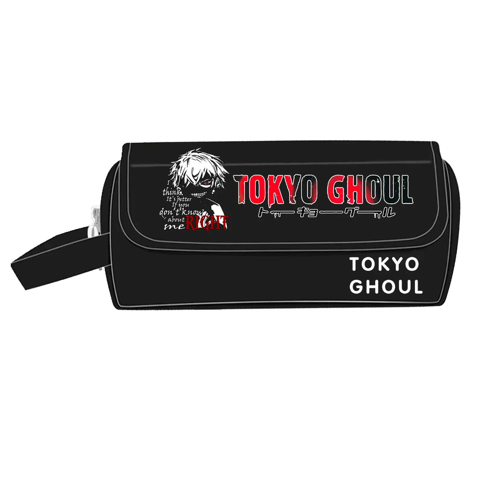 Anime Tokyo Ghoul Kaneki Ken Print Large Pencil Bag Multi-function Stationery Srorage Bags Travel Organizer Makeup Pouch