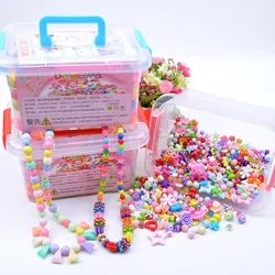 Jouet perlé fait à la main avec boîte de rangement, bijoux créatifs pour filles, bracelet, jouets exécutifs, cadeau pour enfants, bricolage, 1000 pièces