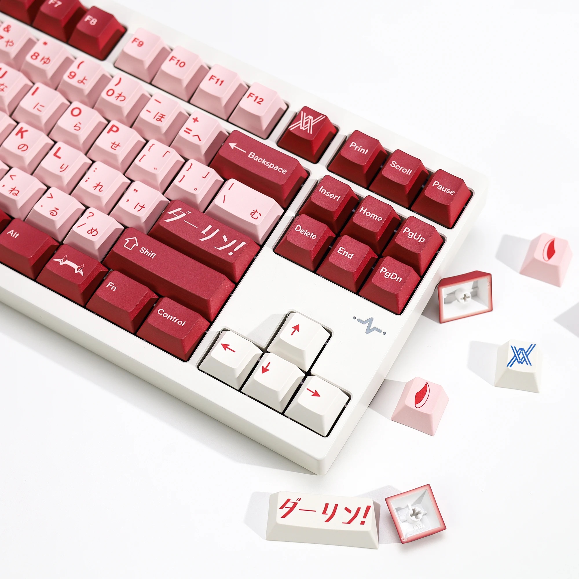 KBDiy GMK Darling Keycaps Japanese PBT Retro Alice Cherry Profile ISO Keycap For MX Switch 60 Gaming Mechanical Keyboard Aula