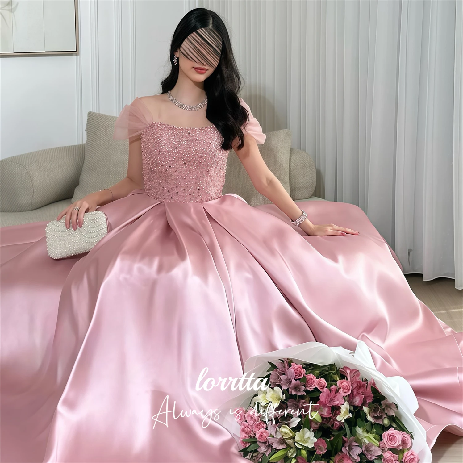 

Lorrtta Customized Women's Evening Dress for Special Occasions Grace Pink Elegant Gowns Women Formal Dress Prom Dresses