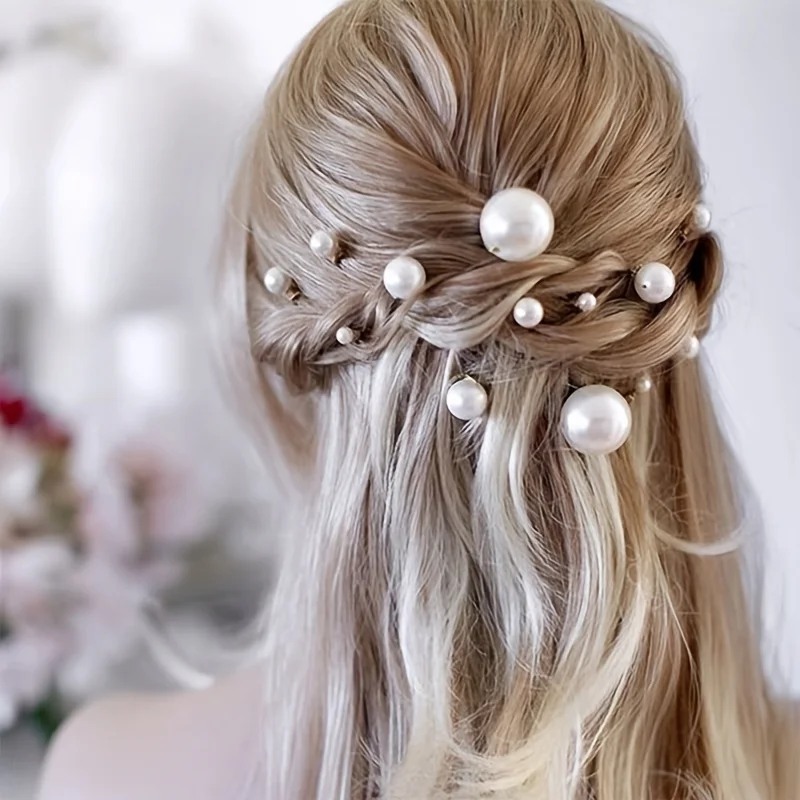 18Pcs Wedding Pearl Hair pins For Women Bride Bridal Hair Accessories Fashion Women Hair Clips Many Wedding Hair Jewelry Hairpin