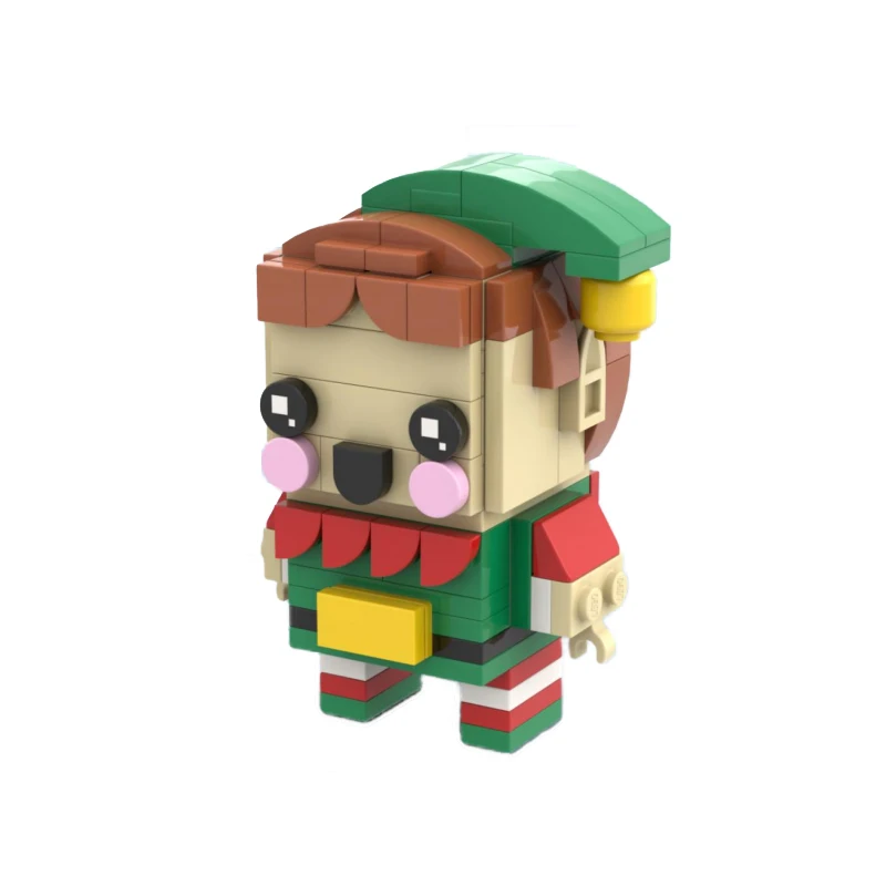 MOC-131738 Christmas Figures Snowman Gingerbread Man and Elf Bricks Brickheadz Building Blocks Toys Children Christmas Gifts