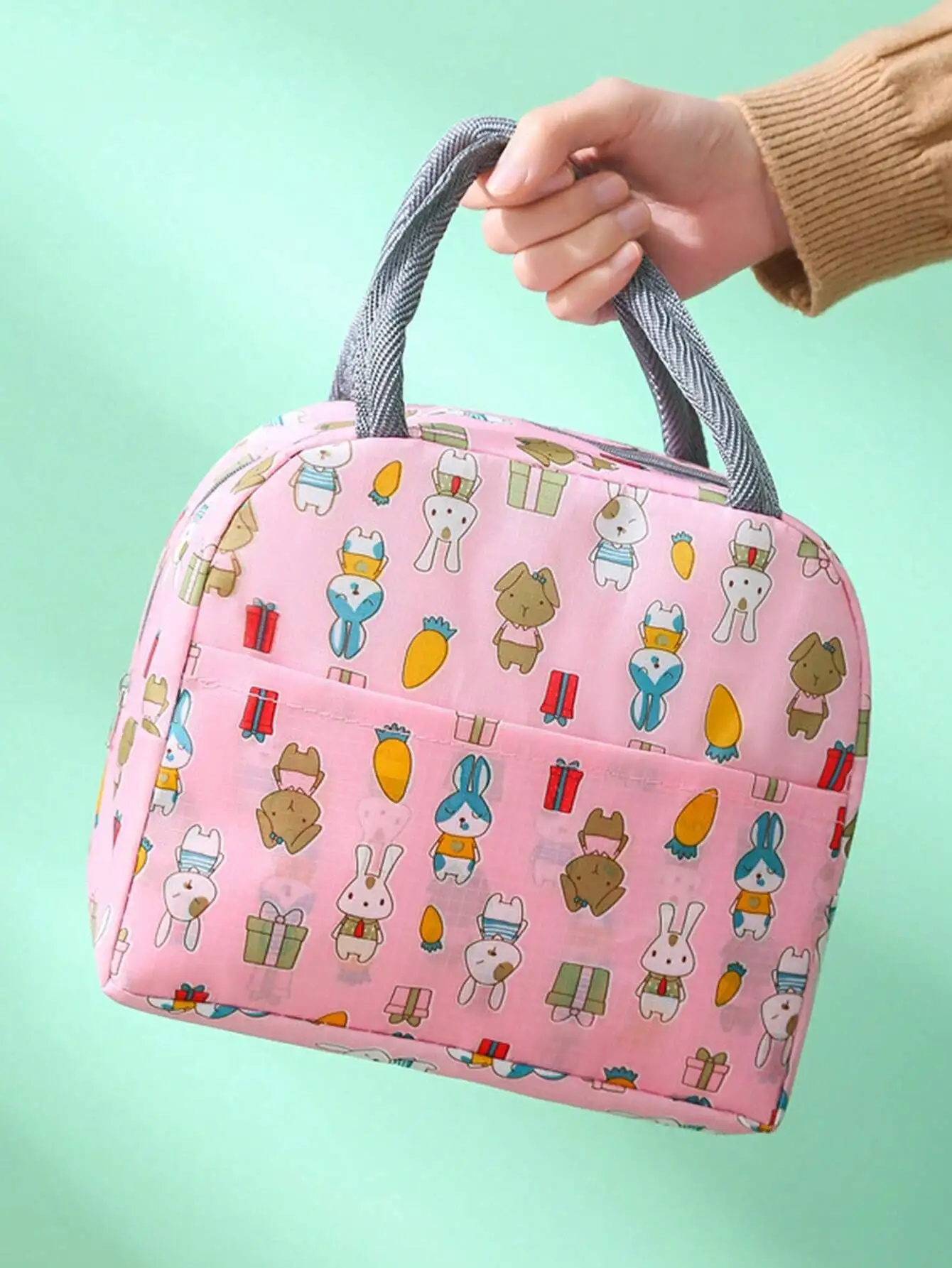 1pc 새로운 색상 두꺼운 알루미늄 호일 도시락 가방, 절연 휴대용 도시락 가방, 학생 및 직장인을위한