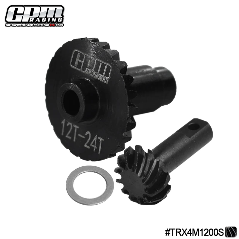 GPM هاردن الصلب الأمامي/الخلفي مجموعة تروس مخروطية 12T/24T ل TRAXXAS 1/18 TRX-4M K10