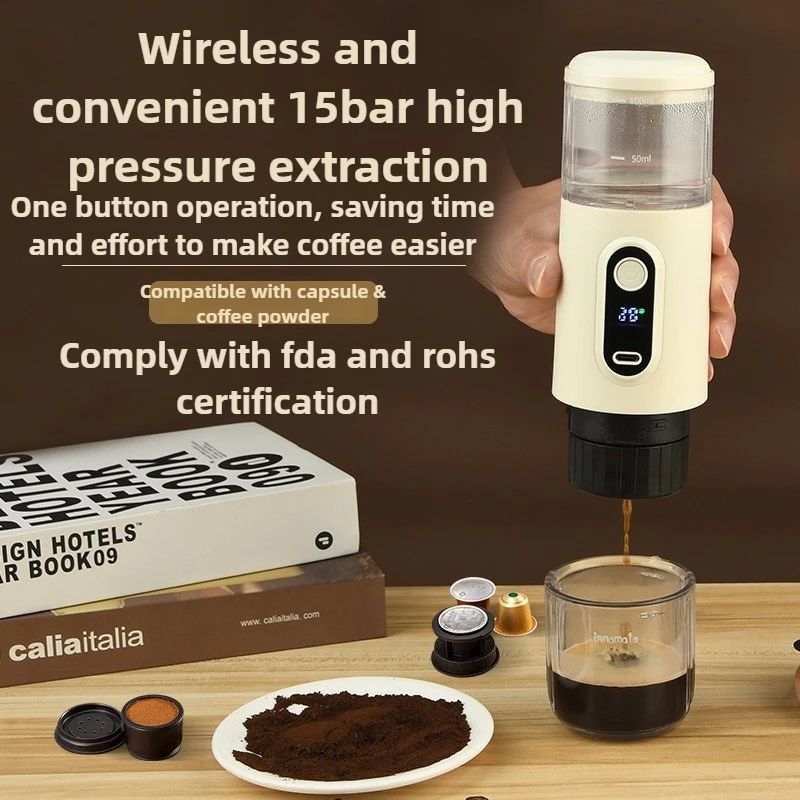 

5W 5V Wireless Portable Espresso Machine Electric Espresso Capsule Small Coffee Machine Outdoor Car Household Easy To Clean