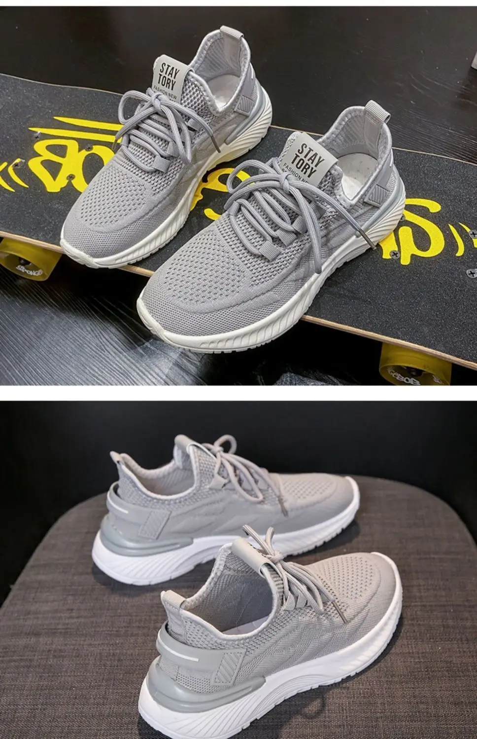 Atmungsaktive Damen-Mesh-Sneaker mit Wellensohle, dicker Plateau-Sohle, höhenverstellbar, leicht, zum Schnüren, für den Alltag, zum Gehen, Sport, Freizeit. – Detail 16