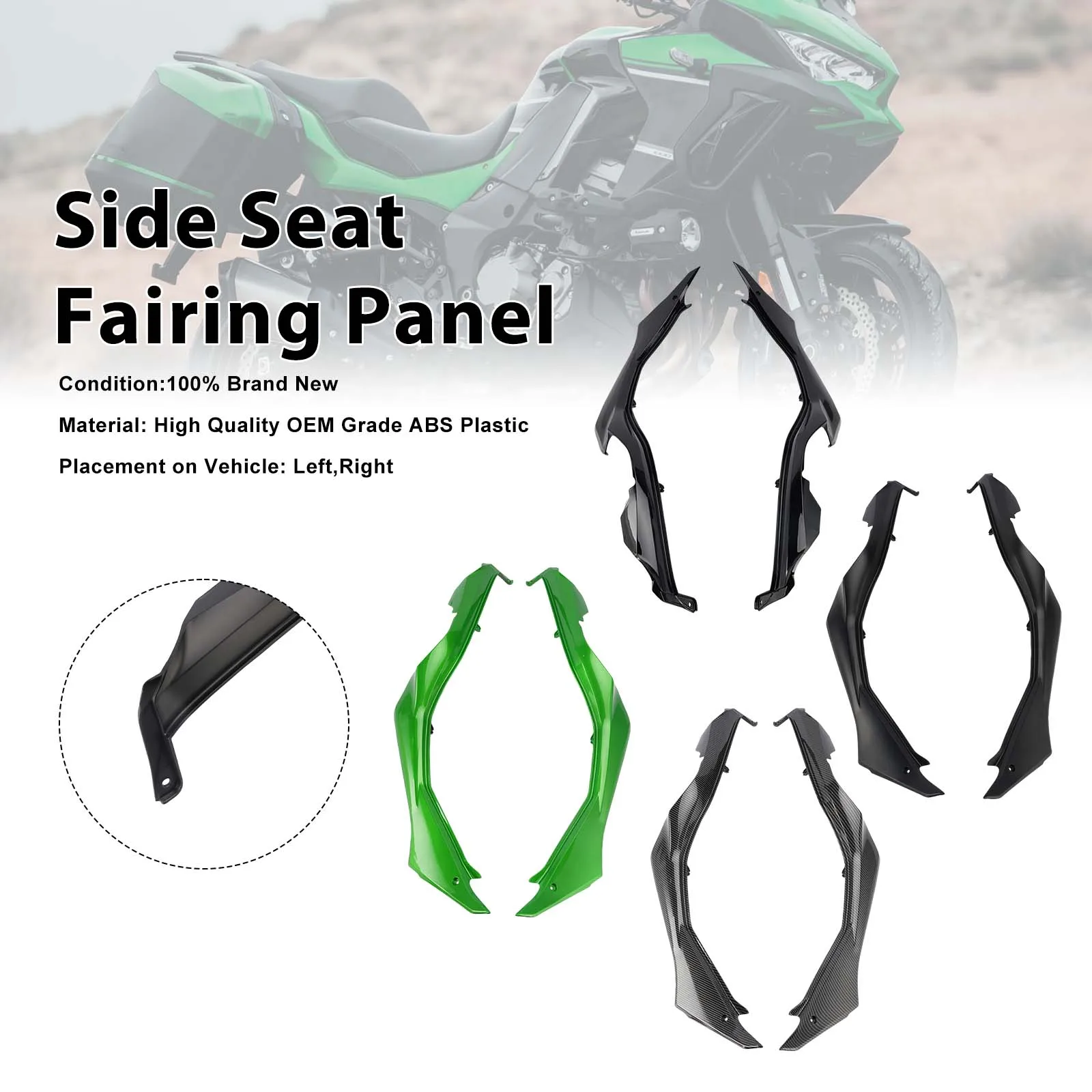 Topteng Side Seat Fairing Guards Cowl For Kawasaki Versys 1000 2019 2020 2021 2022 2023 2024
