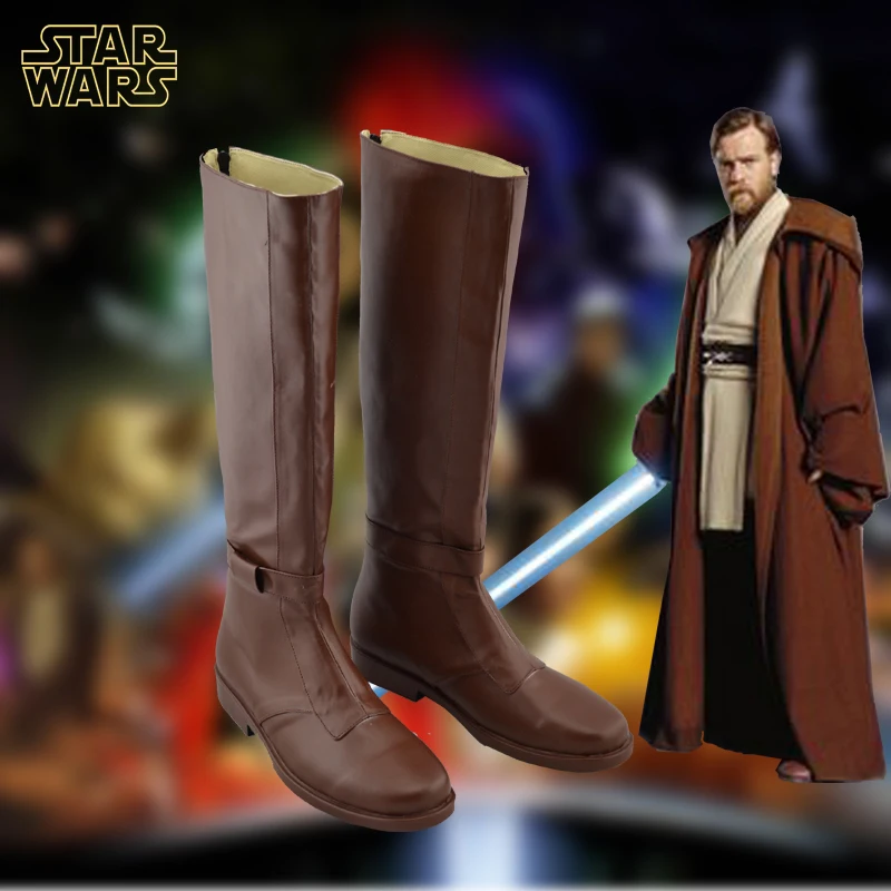 Buty Jedi Knight Obi-Wa Cosplay dla dorosłych mężczyzn, na Halloween, Fantazja, Karnawał, Przebranie, Skórzane buty PU, wykonane na zamówienie