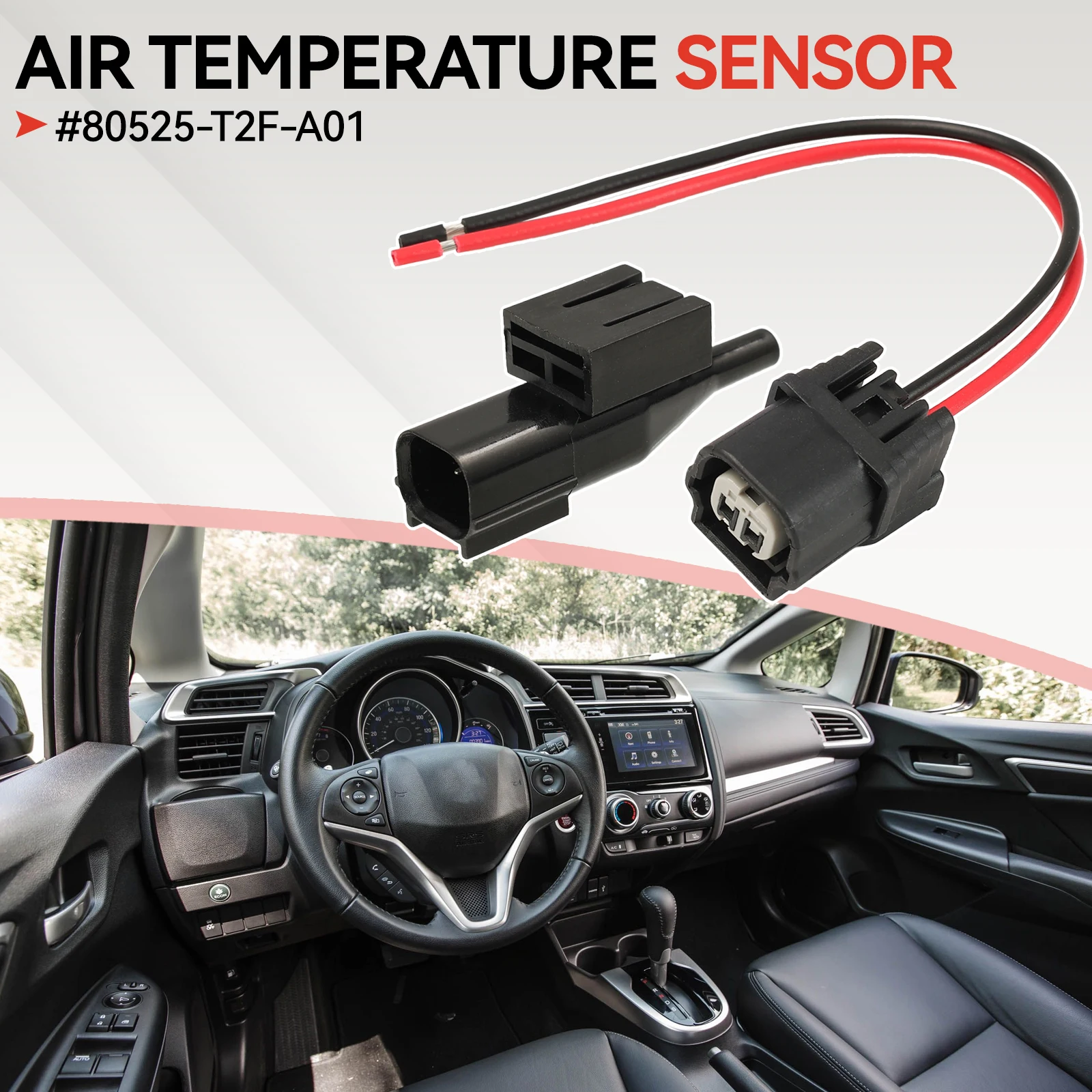 

Ambient Outdoor Air Temperature Sensor Connector Plug For Honda Fit Passport Pilot Civic HR-V Accord 80525-T2F-A01 80525-TBA-A01