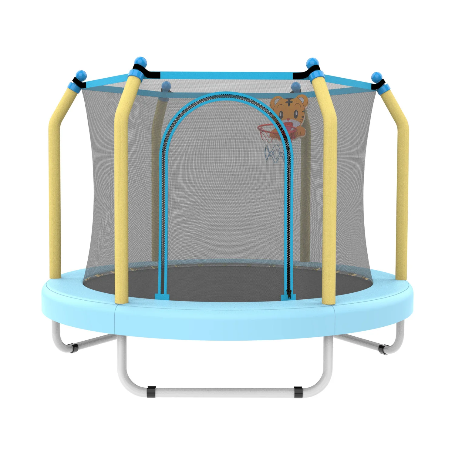 

55-inch Trampoline for Kids Indoor & Outdoor Small Toddler Trampoline with Basketball Hoop