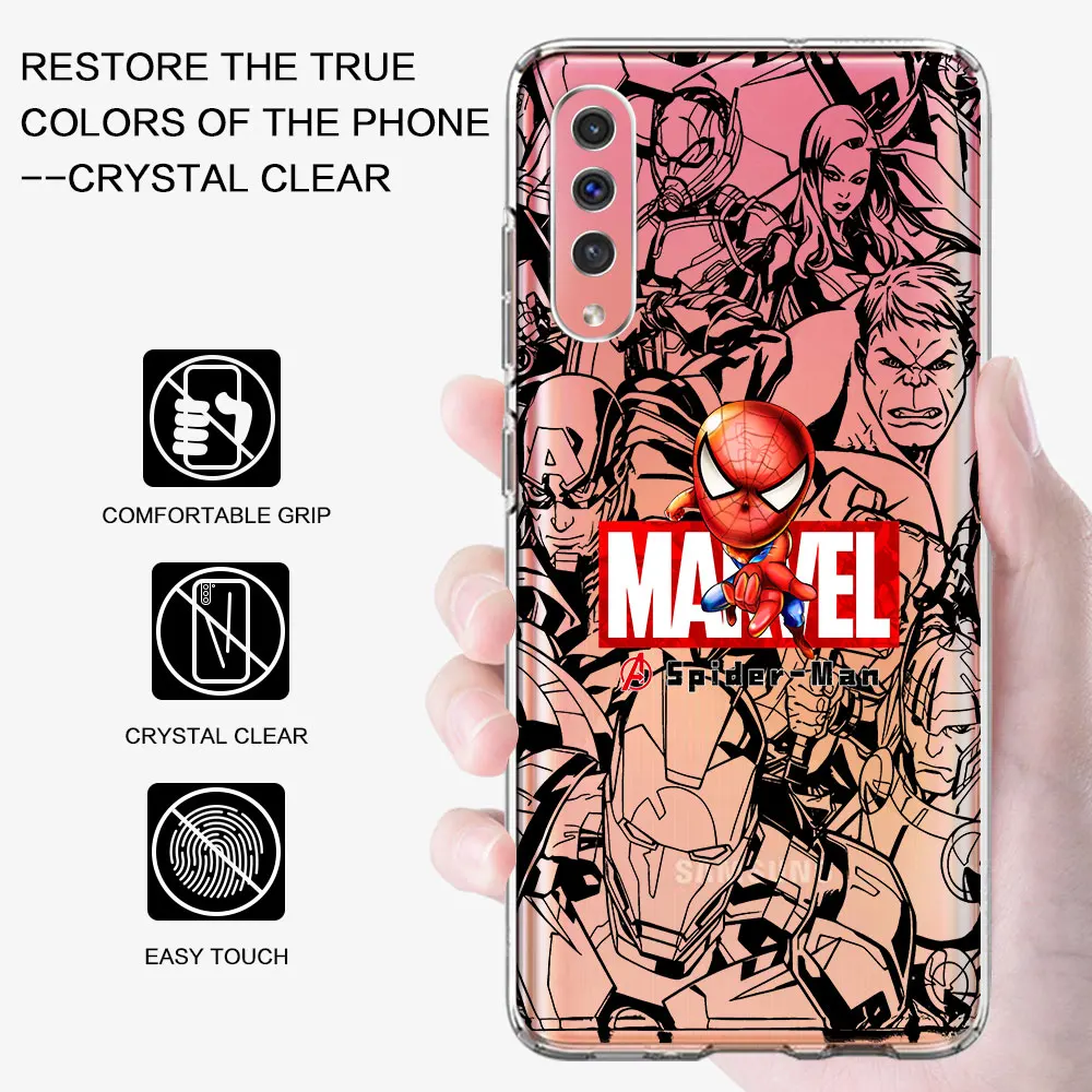 Marvel Ironman Spiderman Case for Samsung Galaxy A40 A6 A04s A20s A50 A50s A04 A20e A30s A7 A8 A9 Plus A03s TPU Soft Phone Cover