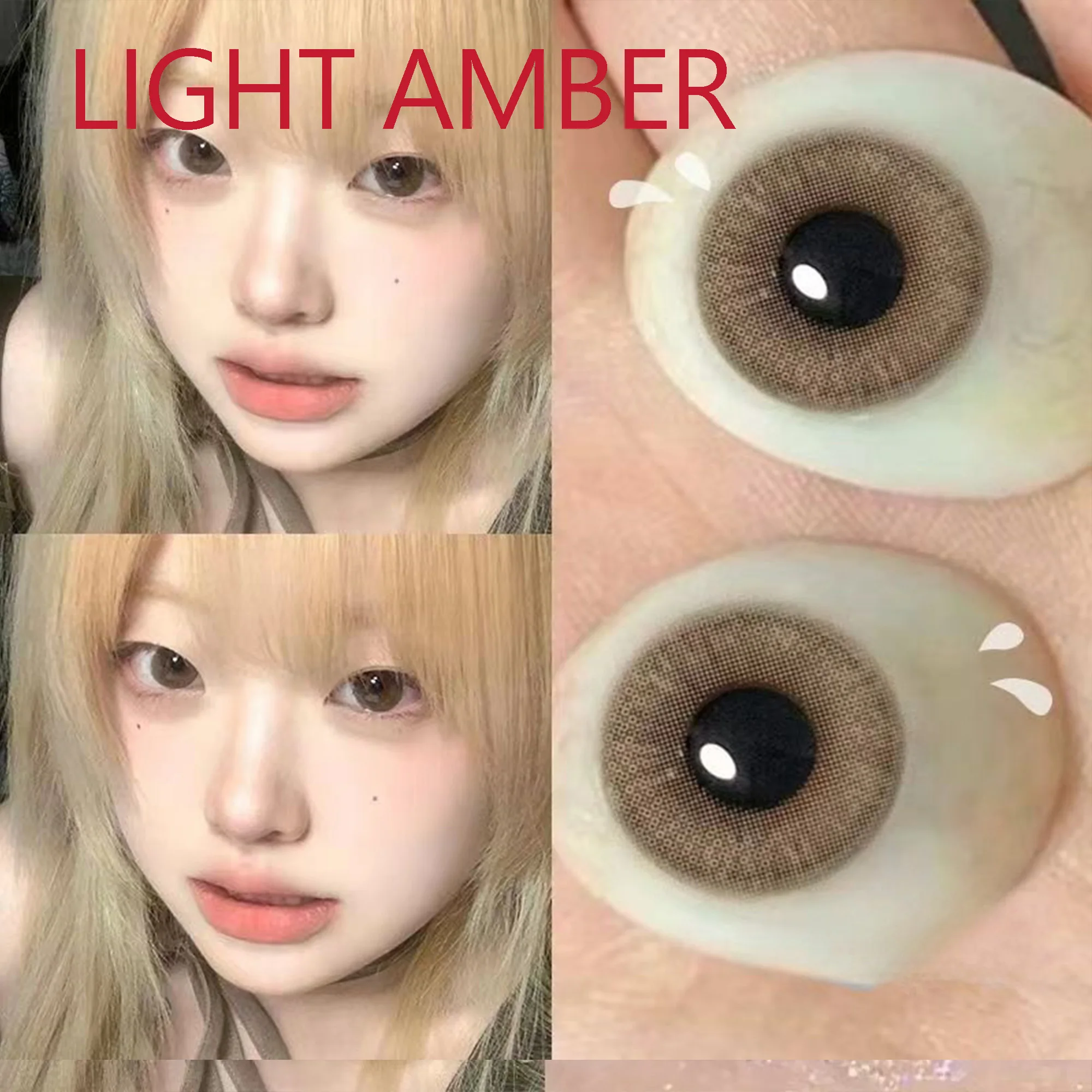 Coslens Glasses Accessories 14.00mm Soft Contacts Lenses with Power Women Men  линзы для глаз цветные Light Amber