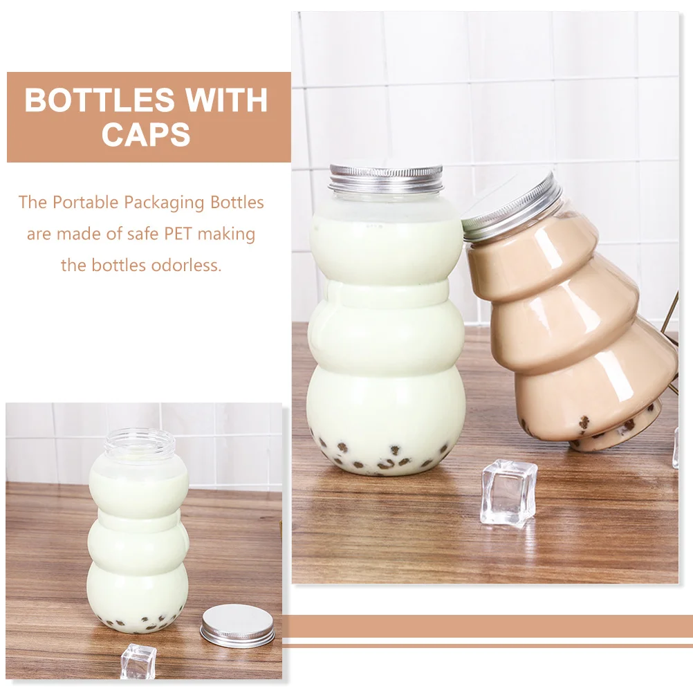 10 Pcs Drink Cup Outdoor Juice Bottles Snowman Candy Jars Wrapping with Lids Empty Beverage Portable The Pet Party Milk Travel