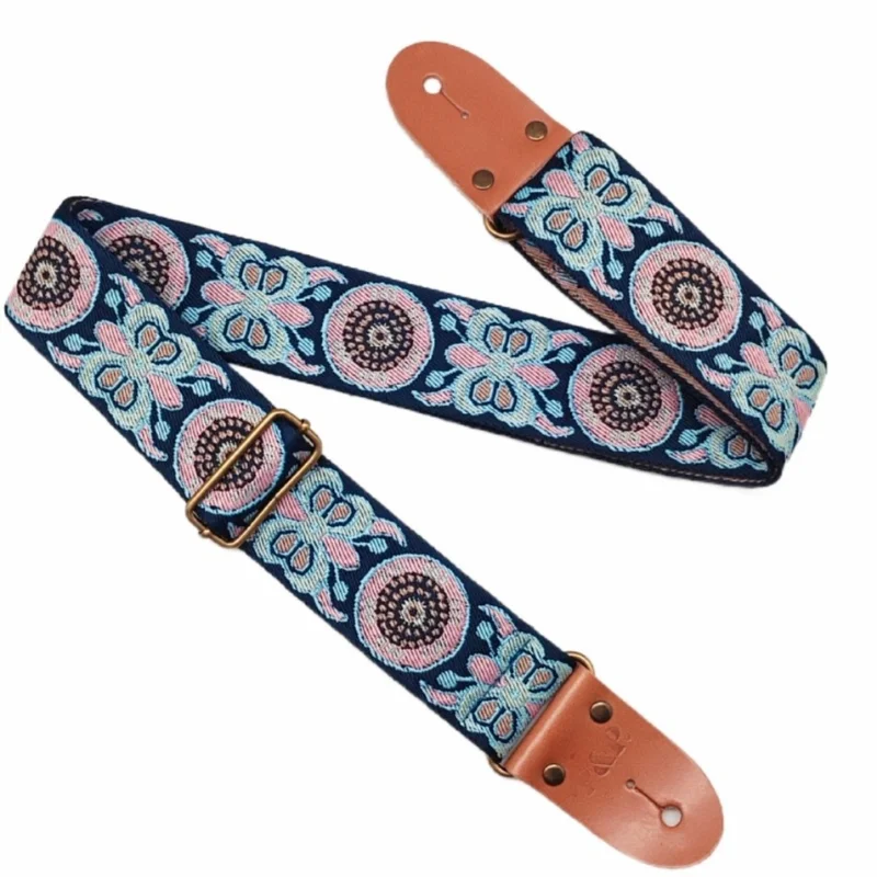 PP Guitar Strap New S55 Jacquard Shoulder Strap Embroidered Leather Head Guitar Strap