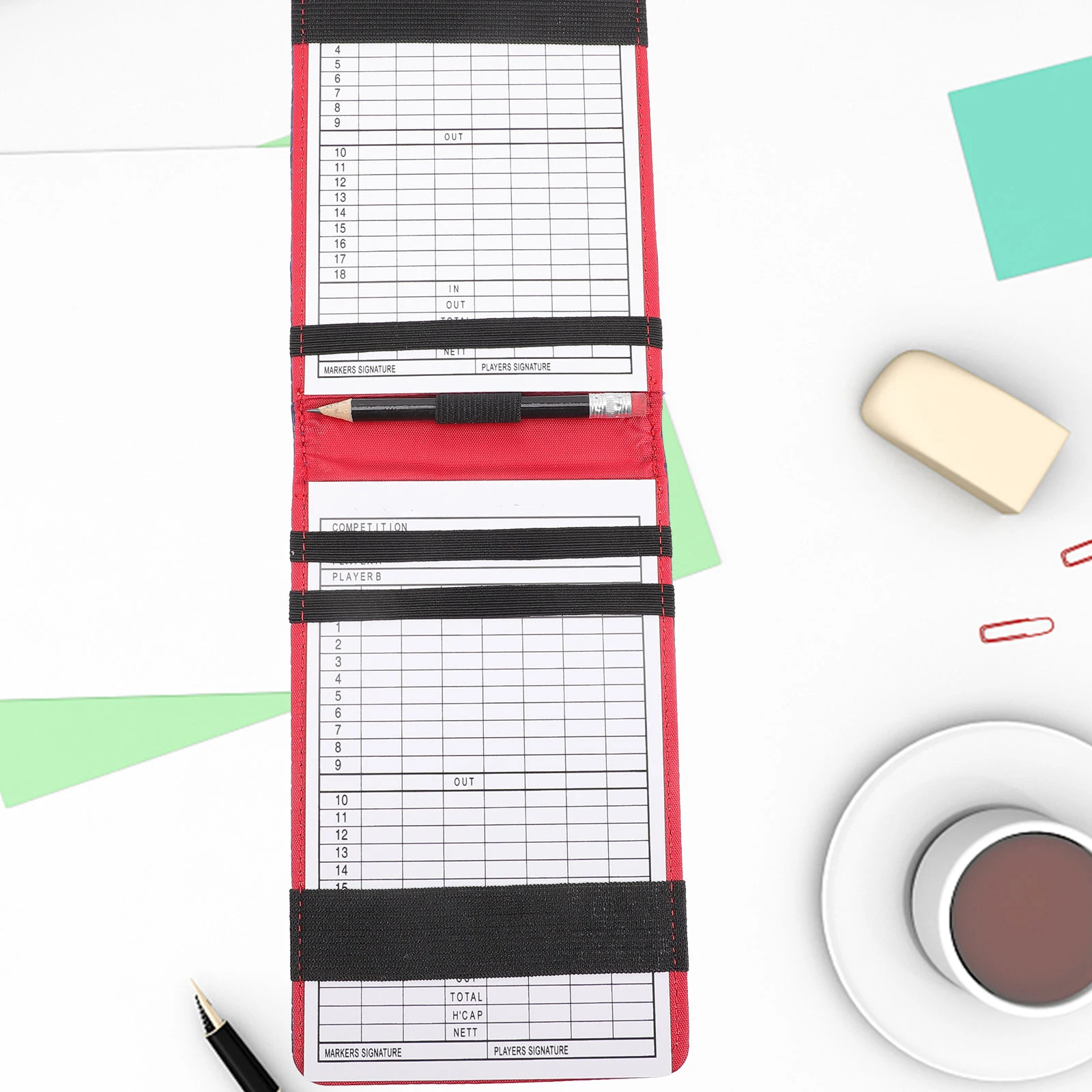 

Golf Scoring Book Scorebook Golfs Scorecards Holder Pu Recording Sports Portable Golfer Gift Waterproof Foldable Durable