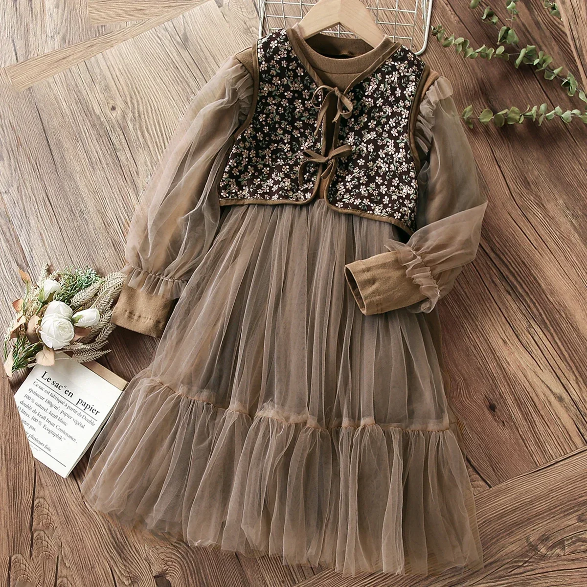 

Cute Baby Kids Party Dresses for Girls Clothes Teenagers Gray Princess Christmas Outfits Children Costumes Autumn 8 10 12 Years