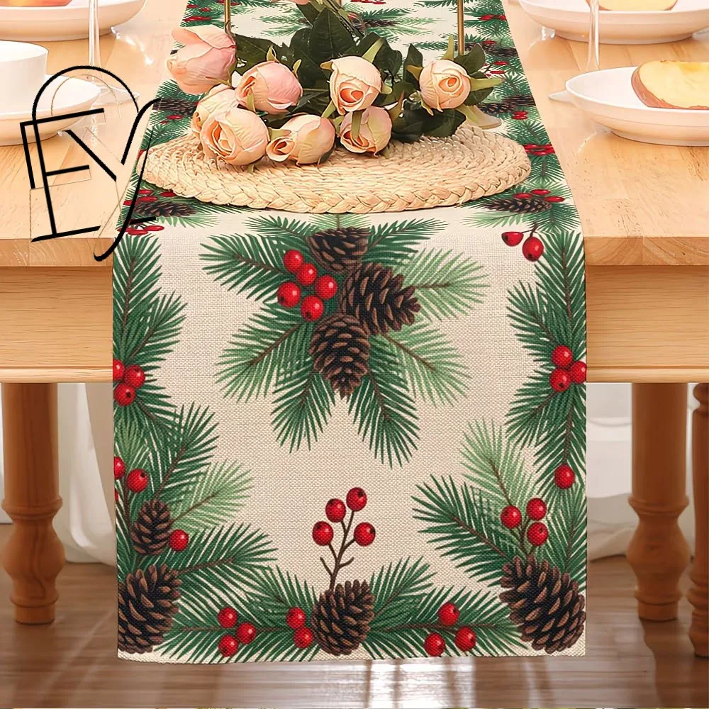 Linen Table Runner Off White Coastal Starfish Wave  Seashell  Beach House Table Styling