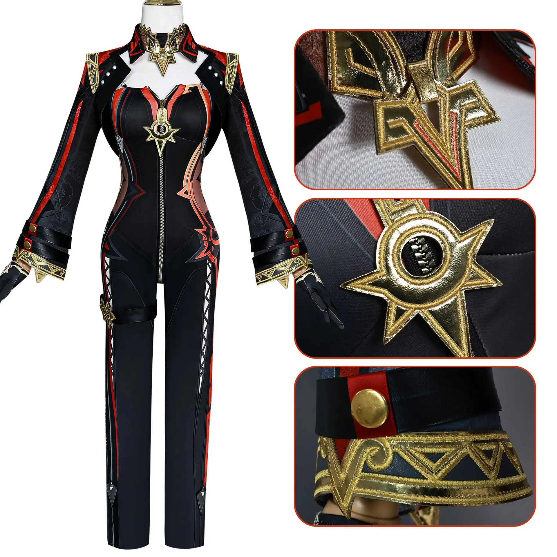 Mavuika Pyro Archon Haborym Kiongozi Cosplay Costumes Wig Accessories Shoes Upscale Sexy Uniform Set