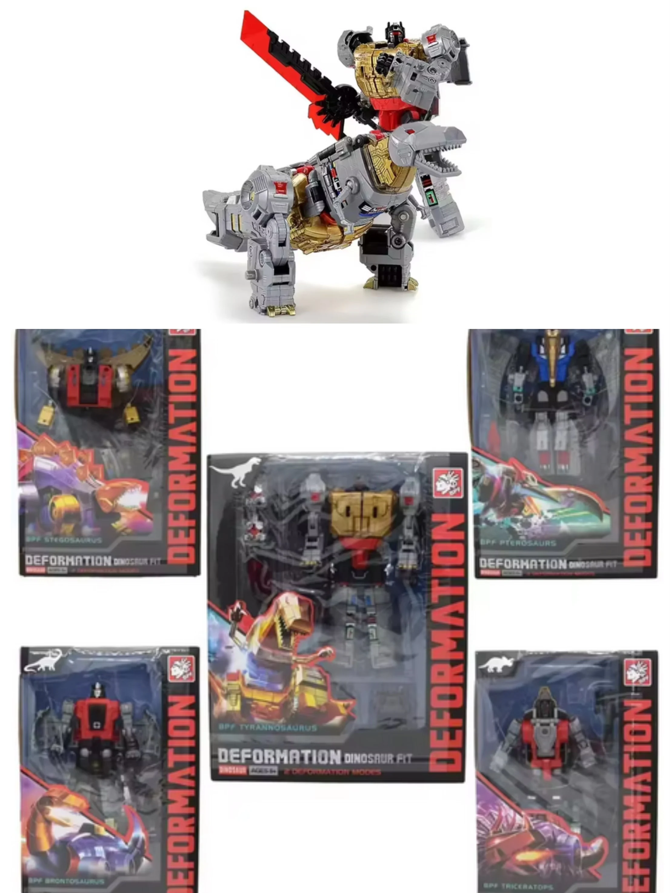 BPF05 5 IN 1 17 cm Transformatie Speelgoed G1 Dinoking Volcanicus Grimlock Slakken Slijm Swoop Dinobots Action Figure ABS Model