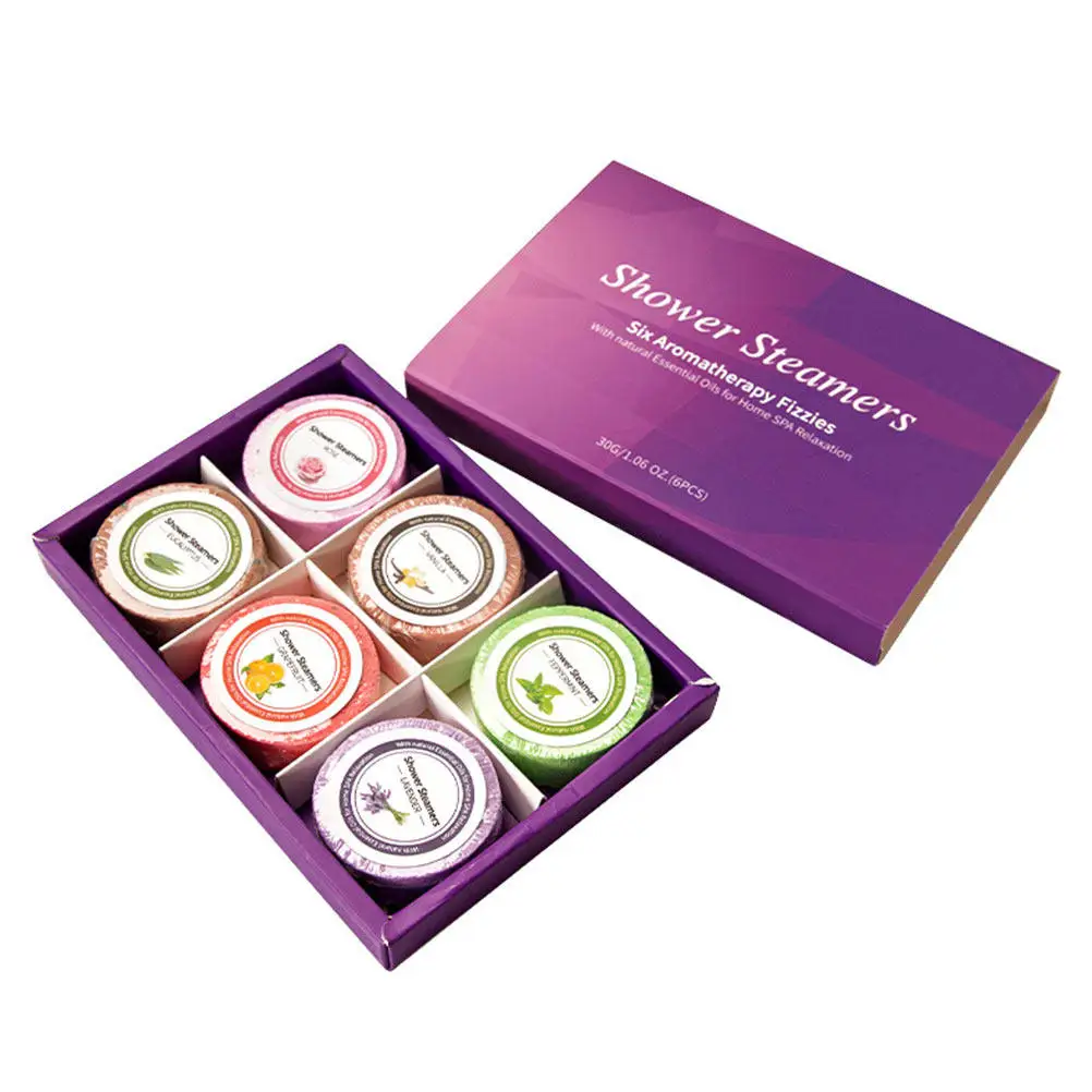 6Pcs Aroma Bath Tablets Premium Natural Essential Oil Tablets for Spa Bath At Home Travel Hotel Use Softens