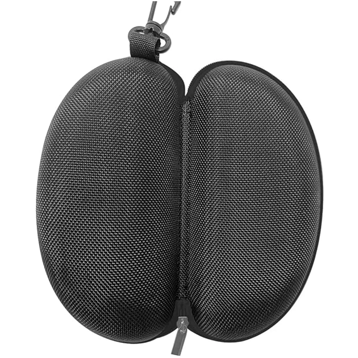 Black Hard Shell Elegant Polyester Glasses Case With Zipper And Hook Universal Men'S And Women'S Glasses Case Fashionable Acces