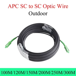 Cabo de extensão de fibra óptica Sc para apc, monomodo, 1 núcleo, linha de conversão ao ar livre, 100m/120m/150m/200m/250m/300m