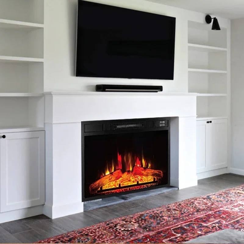 

Sale 3D Flame Brightness Electric Fireplace Inserts Wall Mounted Heaters for Winter Home Room