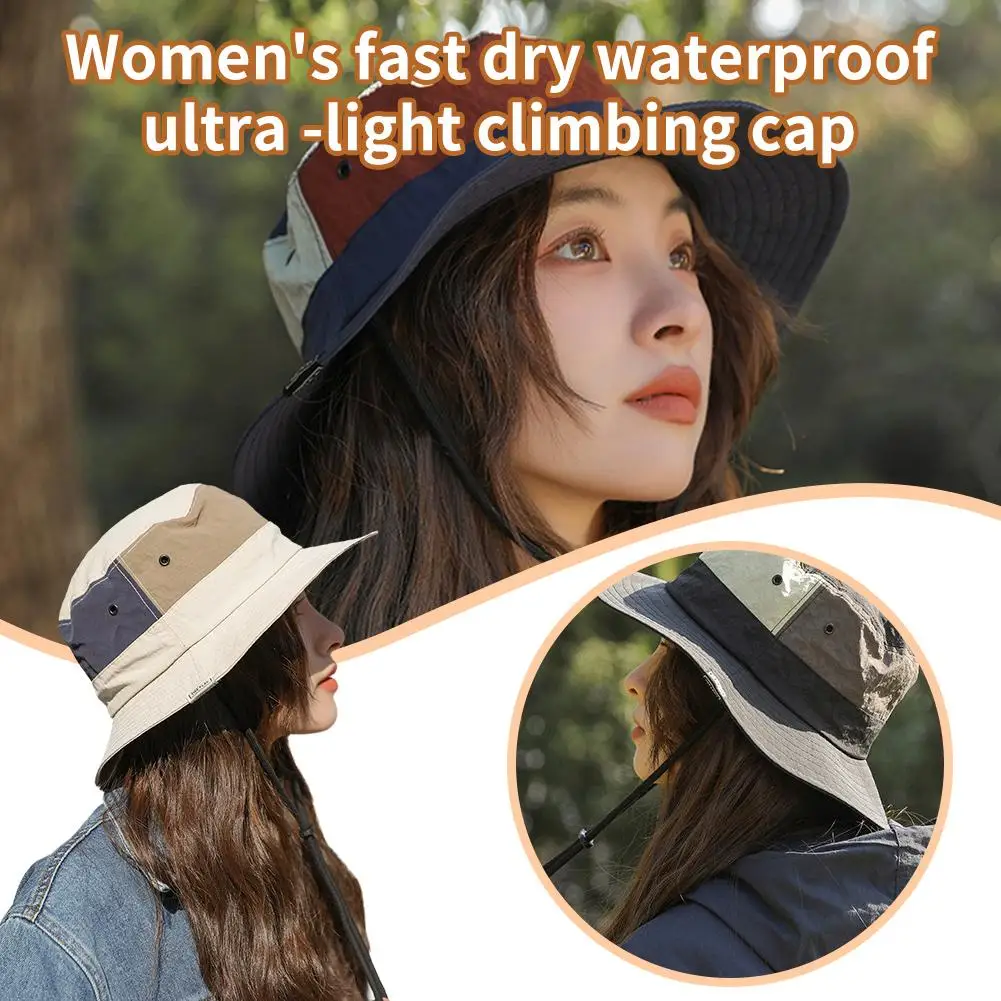 Women's Summer Super Lightweight Outdoor Fisherman Mountaineering Dry Hat Recreational Quick Sports Hat Waterproof Golf Fis X3D0