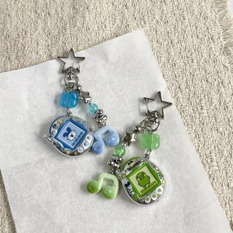 Tamagotchi Mametchi Mimitchi Kuchipatchi Cartoon-Notiz Perlen-Schlüsselanhänger kreativer zweidimensionaler süßer Rucksack-Dekorationsanhänger – Detail 3