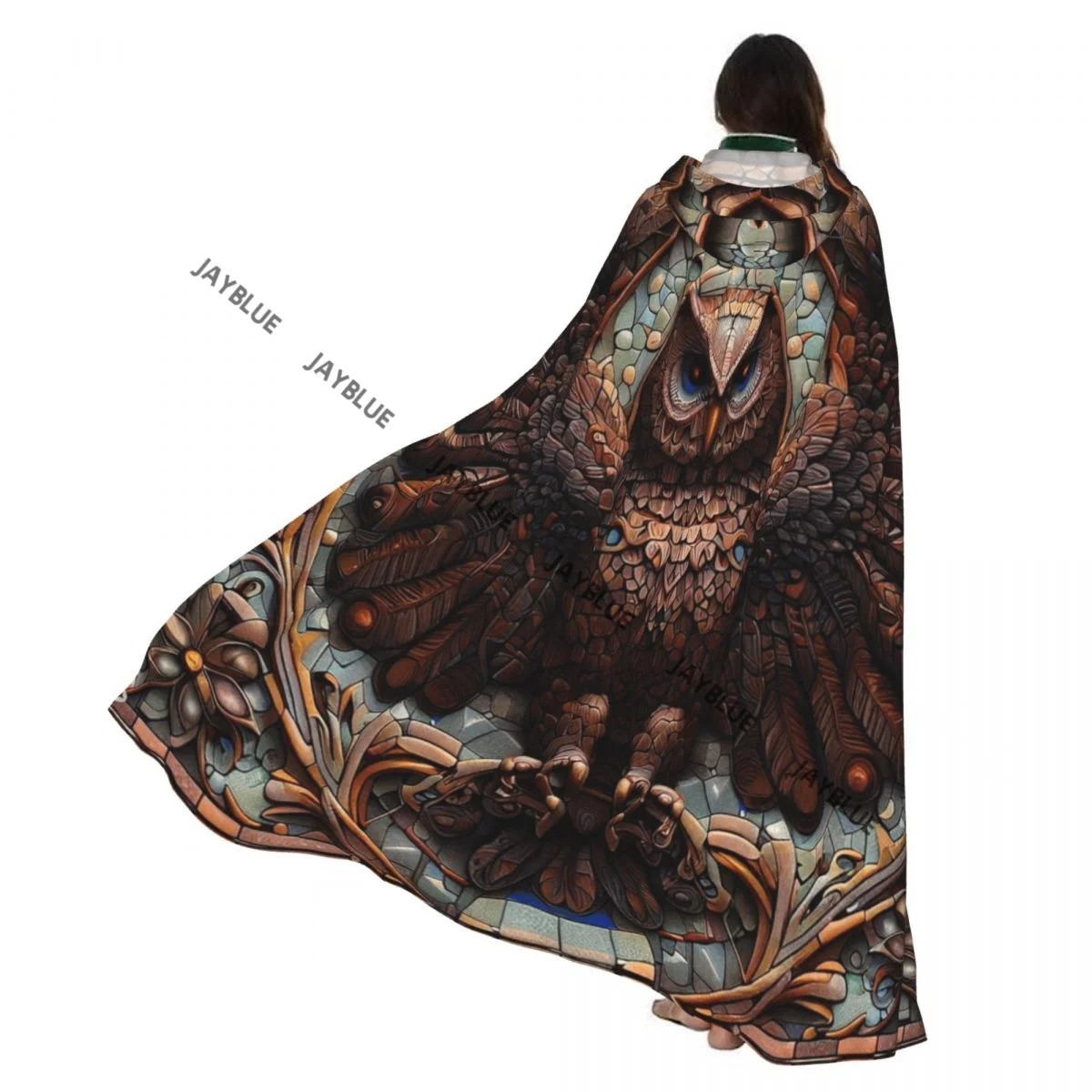 

Oleg Kholin Mosaicowlbing Hooded Cloak Polyester Unisex Witch Cape Costume Accessory