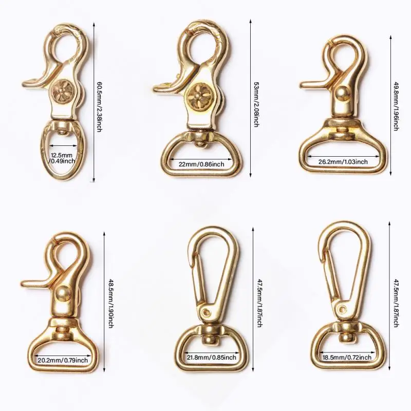 WUTA 100% Solid Brass Hook buckle Premium Shoulder strap Swivel Snap Hook Fastener Wallet Bag Lobster Clasp clip Claw Purse Hook