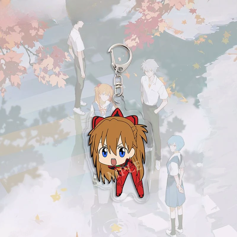 New Asuka Ayanami Rei Nagisa Kaworu Ikari Shinji Keychain Anime Peripheral Cartoon Cute Pendant Kawaii Collection Goods Gift