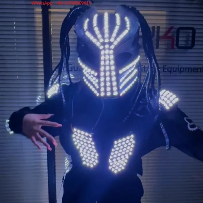 

LED Luminous Robot CostumeLed Cosplay Clothes Dancer Peorce Wear Light Up Led Robot Costume For Bar Party Stage Dance Peorce
