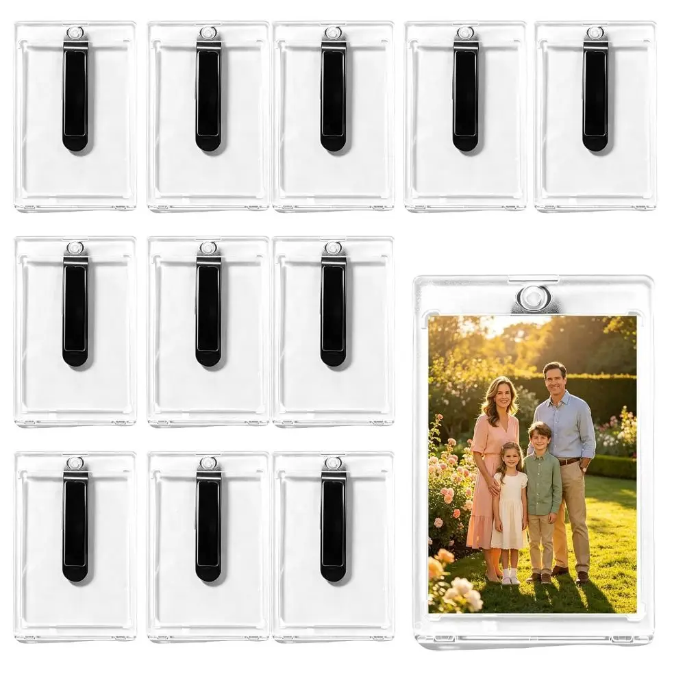 Lightweight Car Picture Holder UV Protection Transparent Car Photo Holder Waterproof Scratch-Resistant Visor Clip Photo Frame