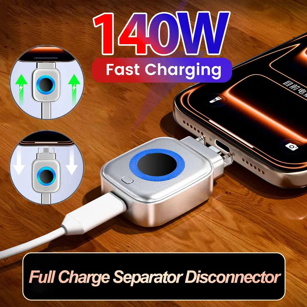 140W Smart Full Charge Separator Type C Charging Adapter Automatic Cut Off Charging Protector Auto Power Off Phone Charger