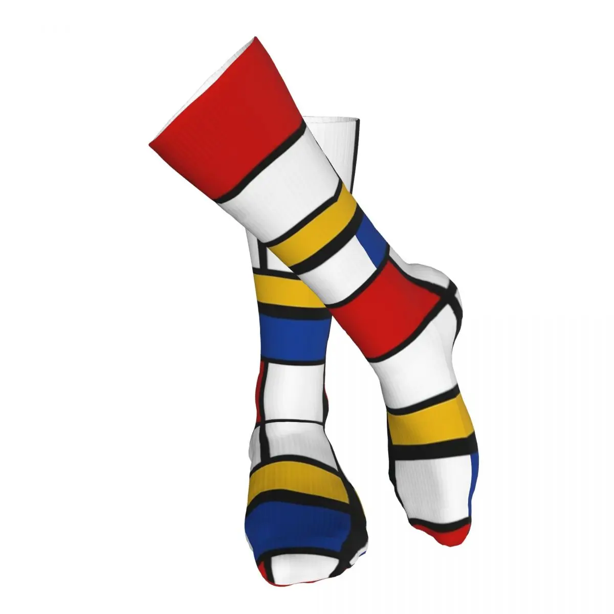 Mondrian Inspired Adult Stockings Moisture absorbent Suitable For Sports Medium Thickness Customised Patterns