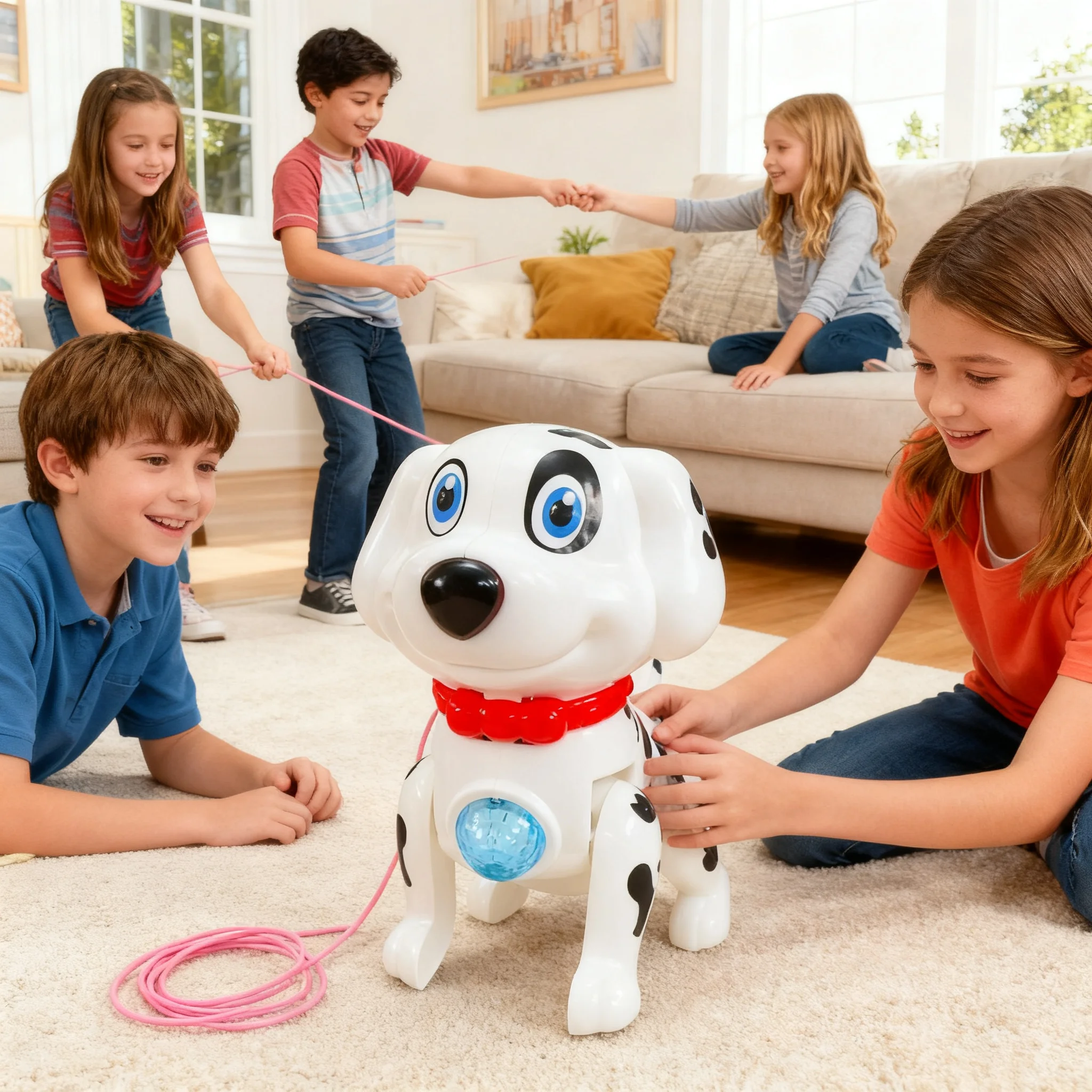 1/2PCS Toy Dog Adorable Dalmatian Interactive Light Electric Musical Puppy Bionic Walking Dynamic Music for Small Babies Infant