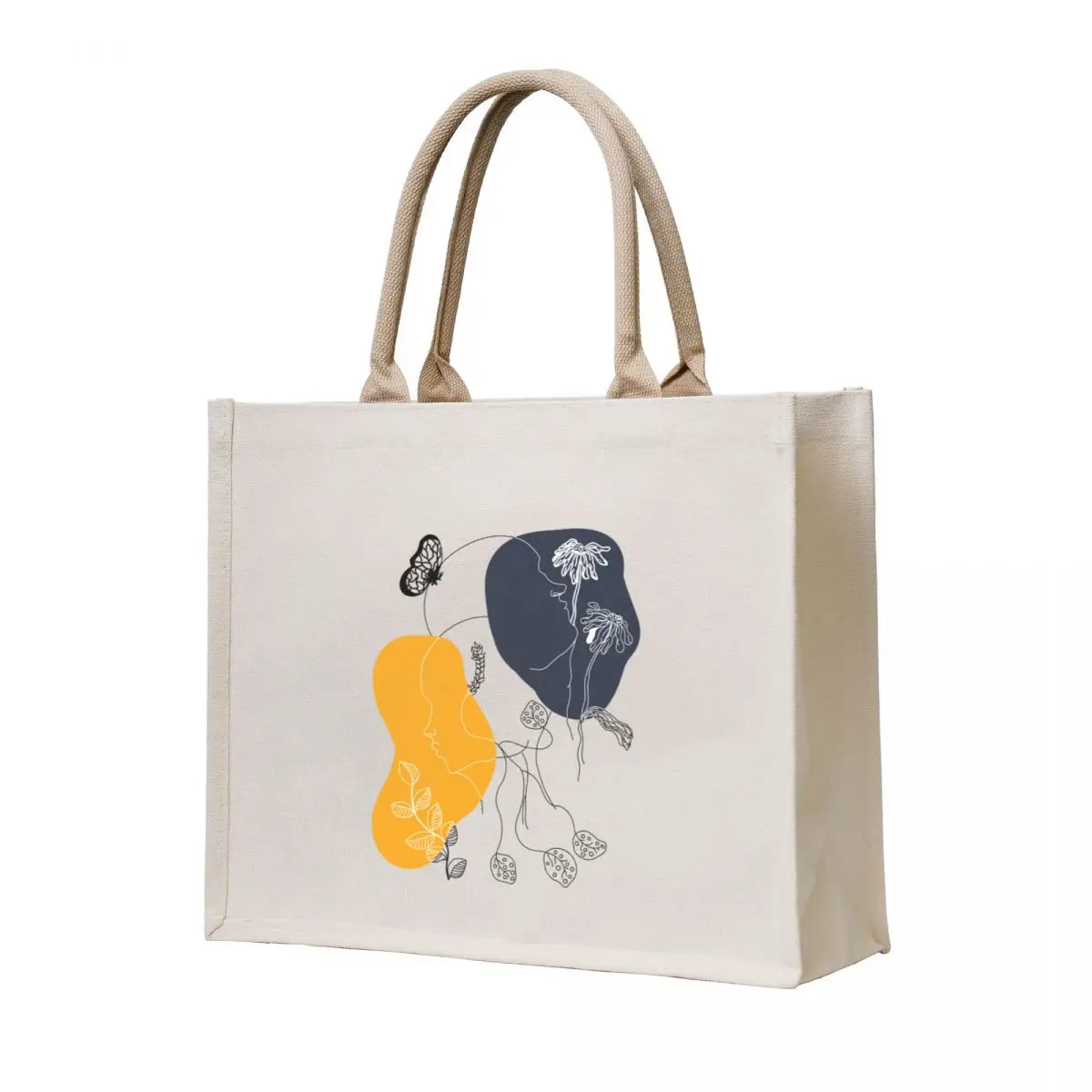 

Two Faces in the Garden Tote Bag reusable shopping bags hand bag canvas tote